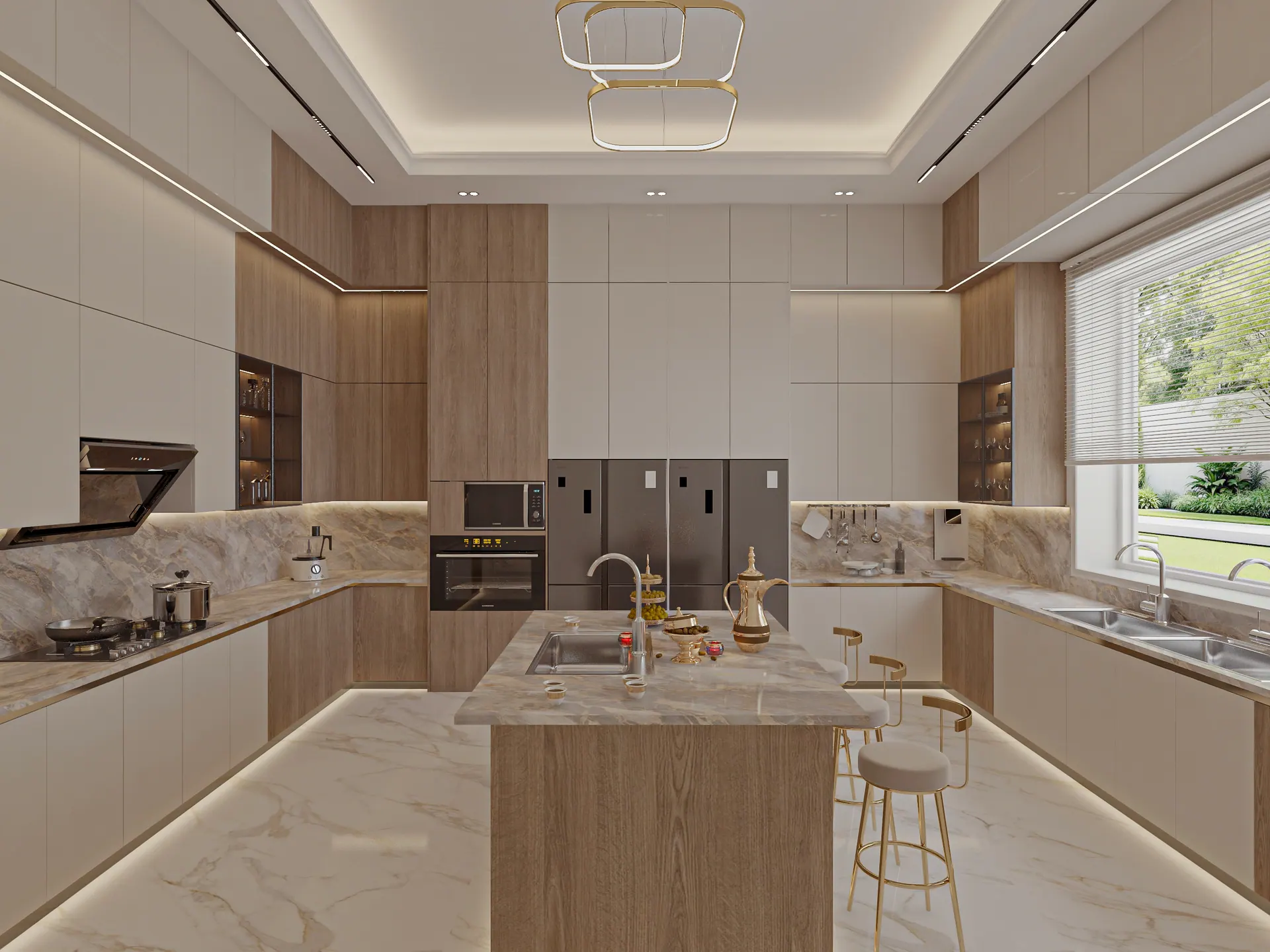 Modern Warm Kitchen