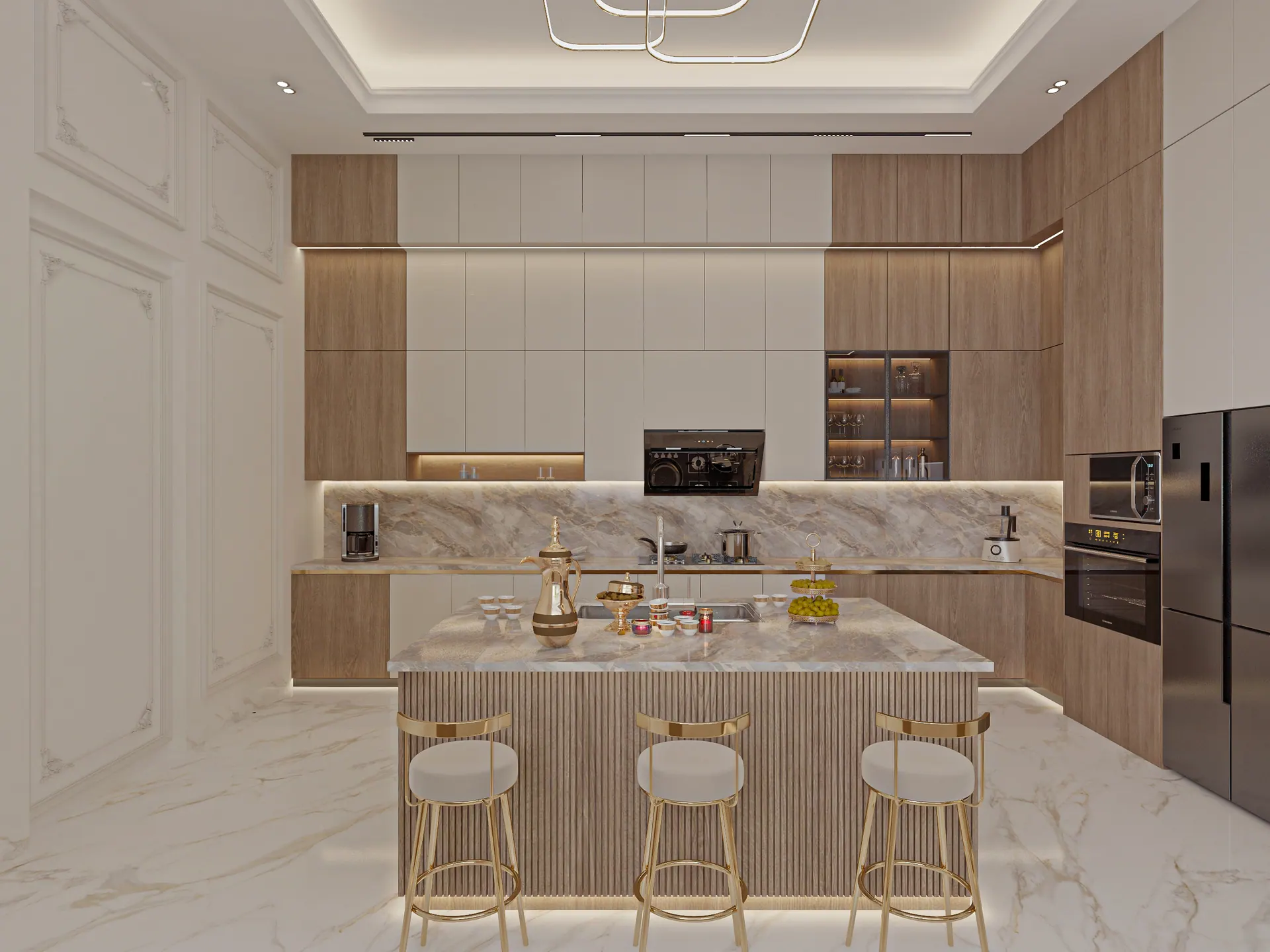 Modern Warm Kitchen