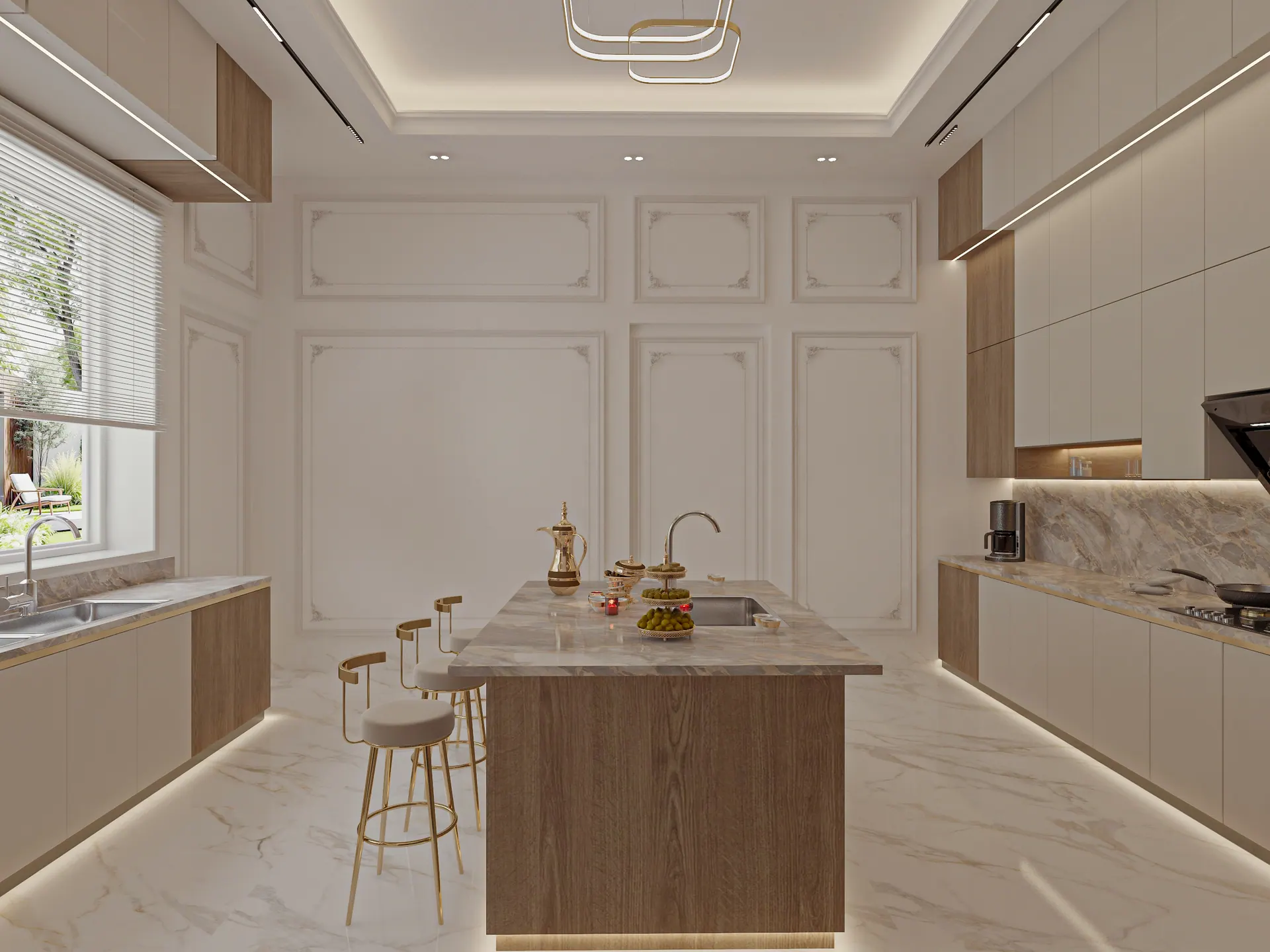 Modern Warm Kitchen