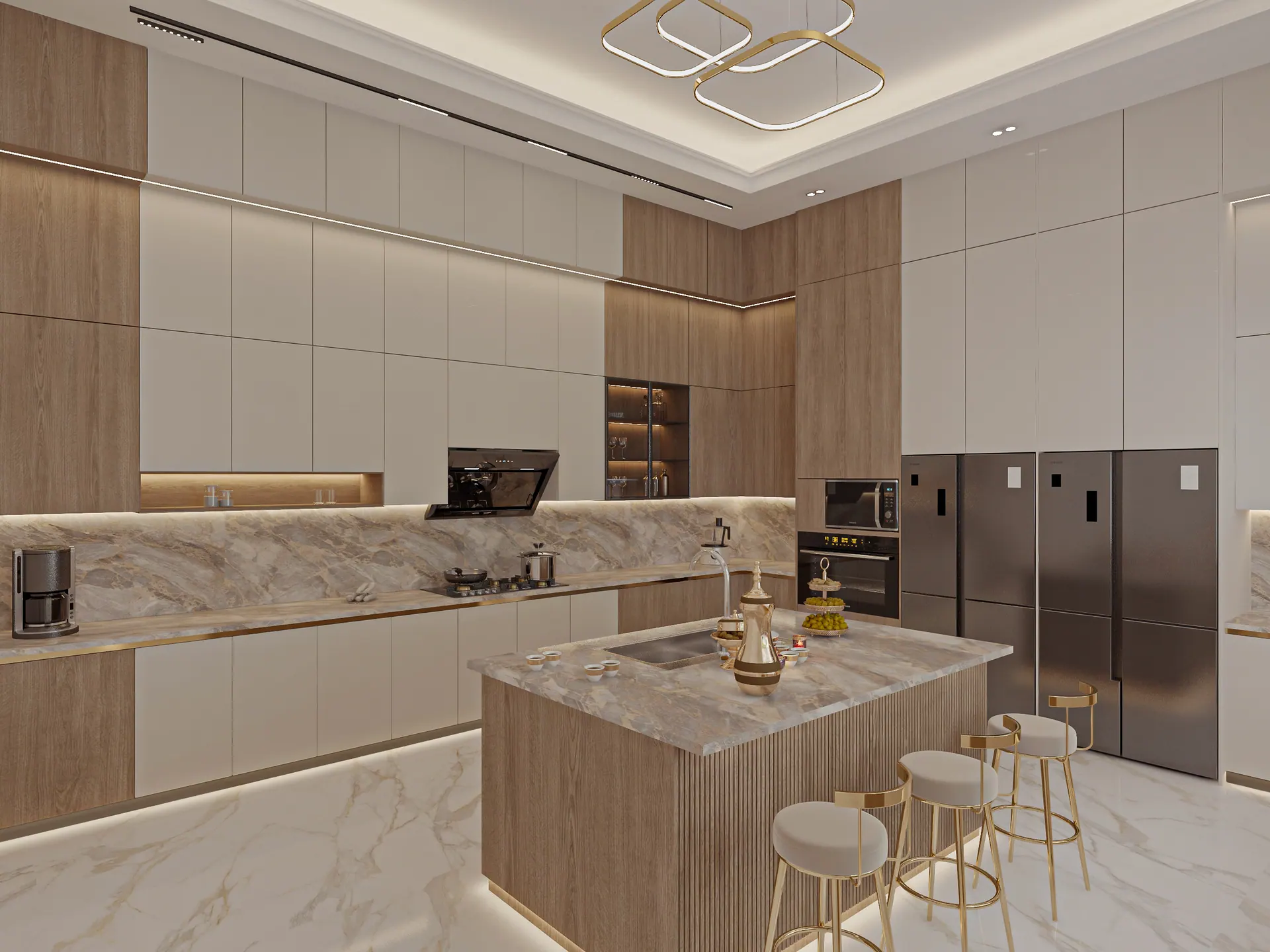 Modern Warm Kitchen