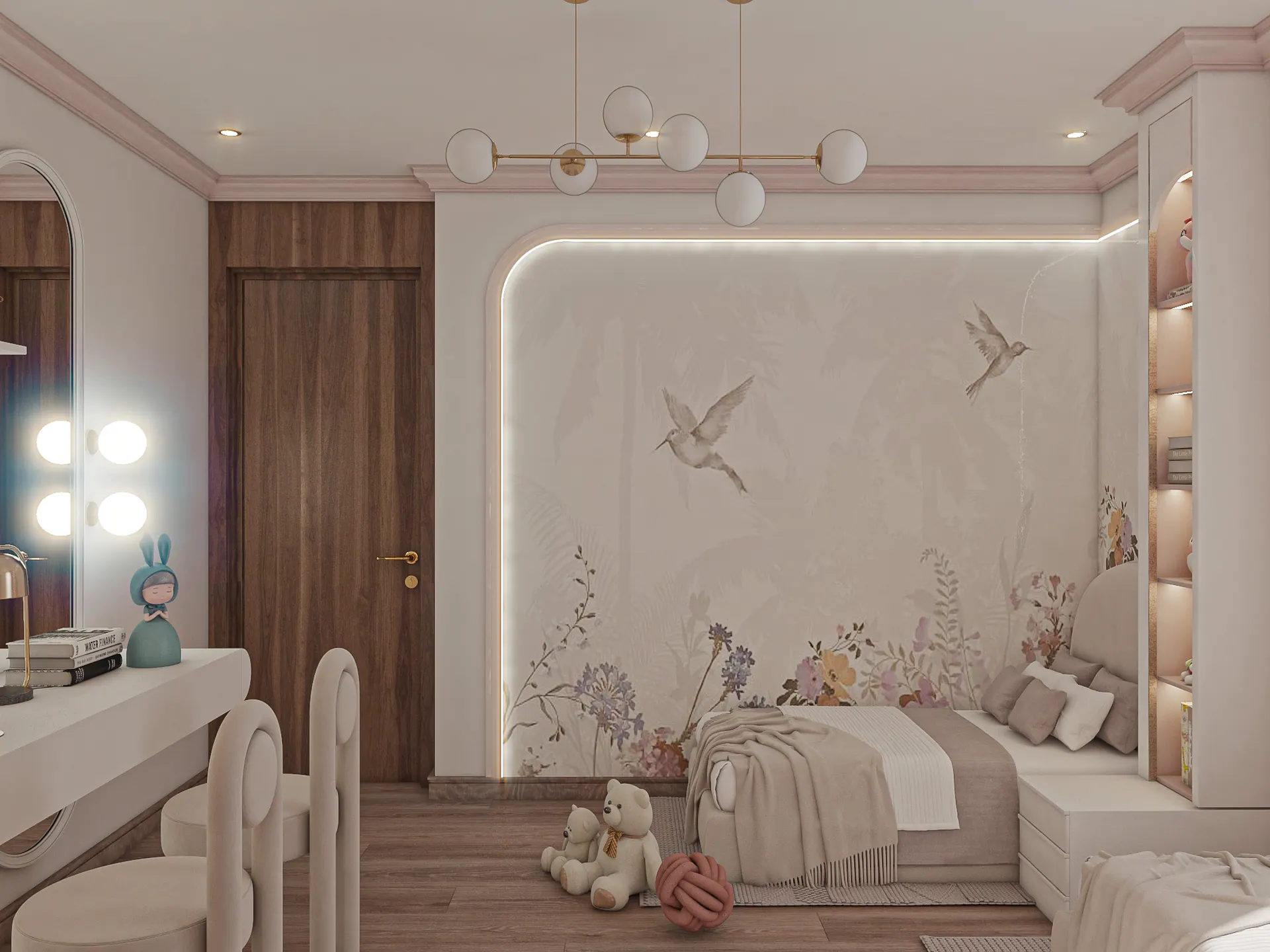 Soft Elegant Girls Bedroom